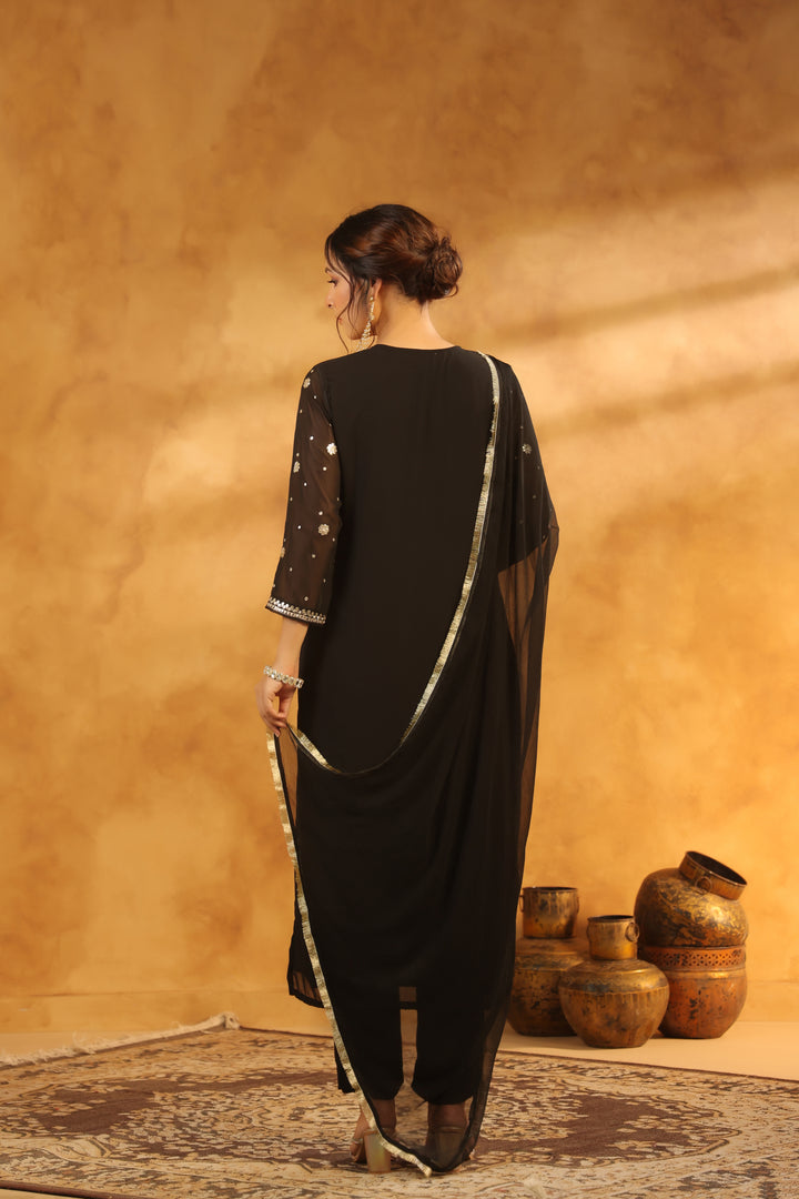 Lalita Black Georgette suit set