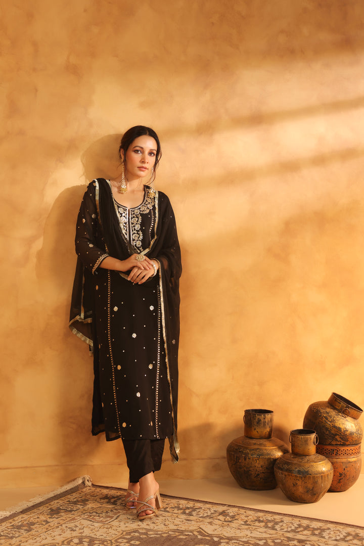 Lalita Black Georgette suit set