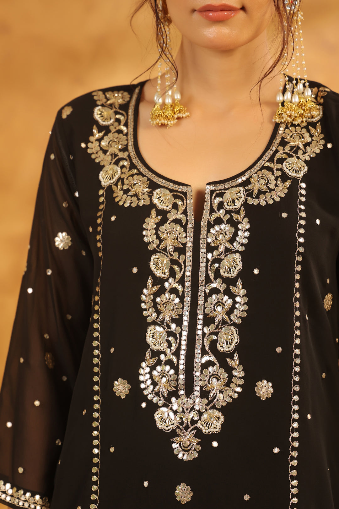 Lalita Black Georgette suit set