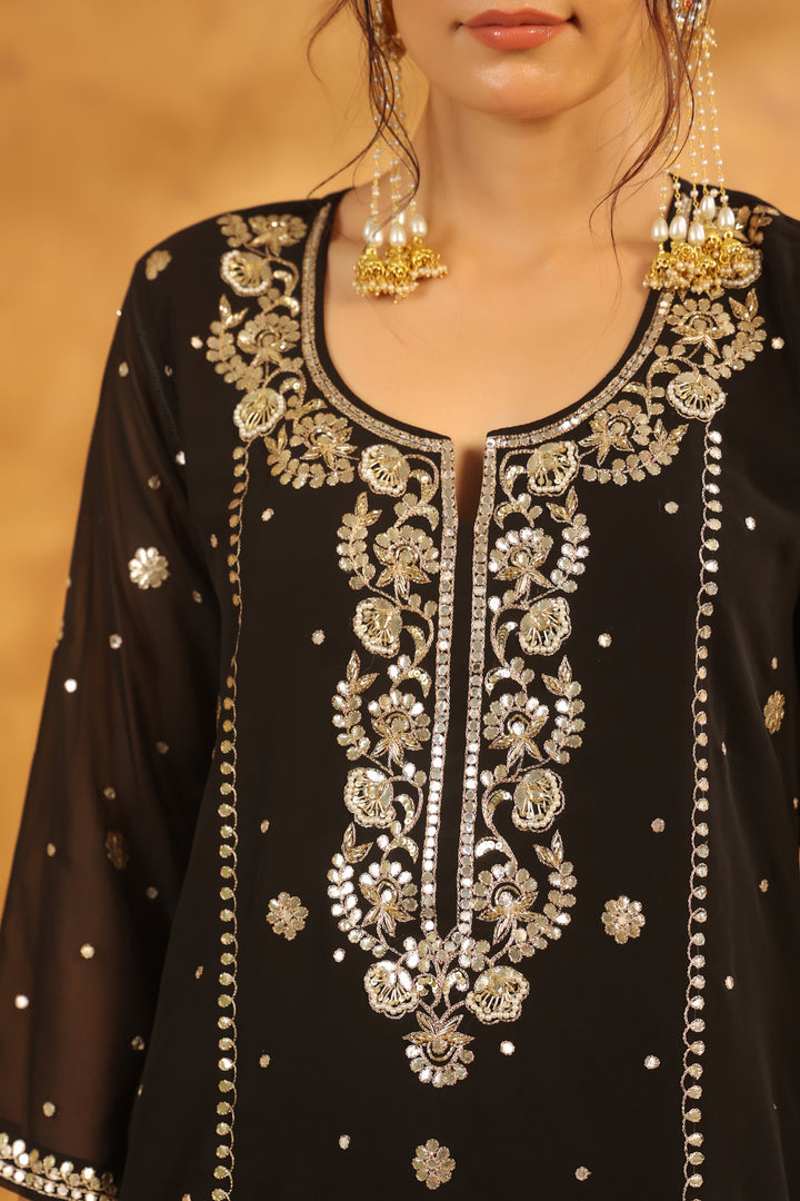 Lalita Black Georgette suit set