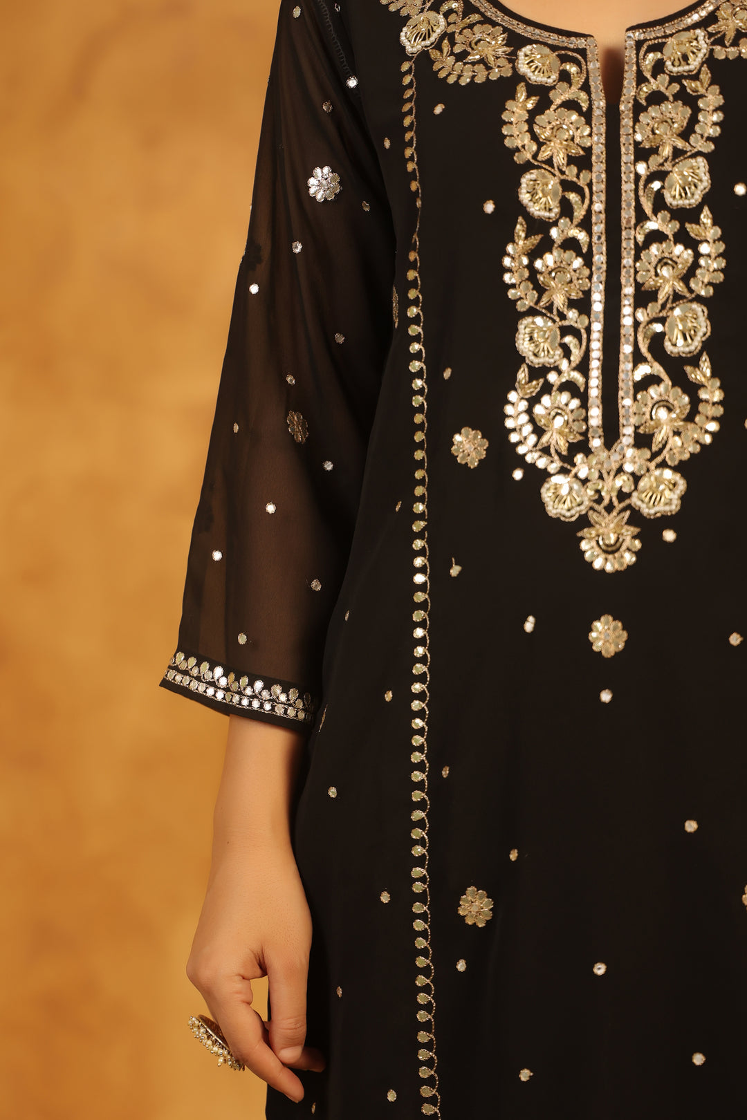 Lalita Black Georgette suit set