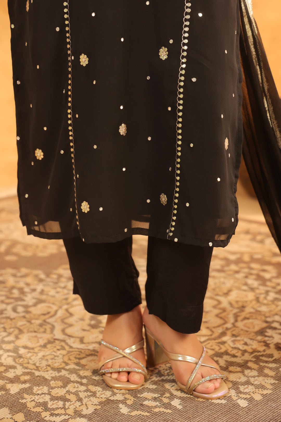 Lalita Black Georgette suit set