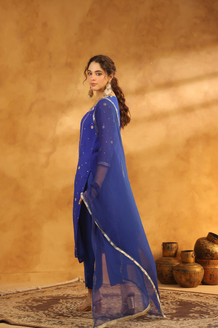 Riddhi Blue Georgette Suit Set