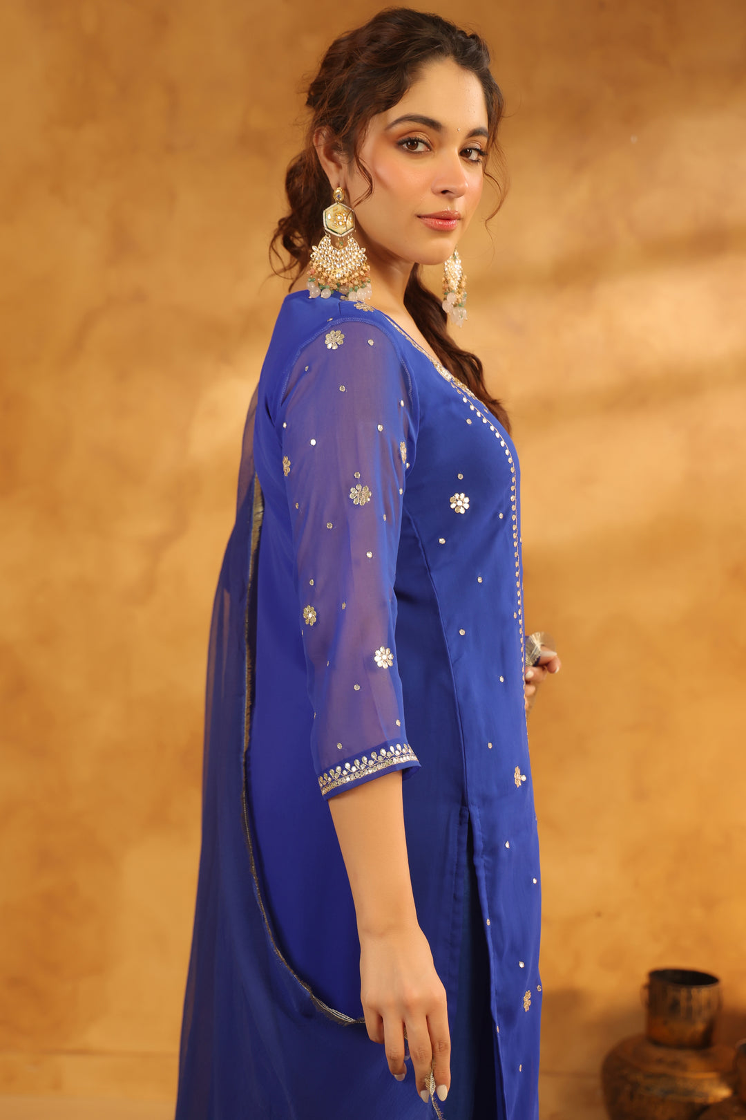 Riddhi Blue Georgette Suit Set