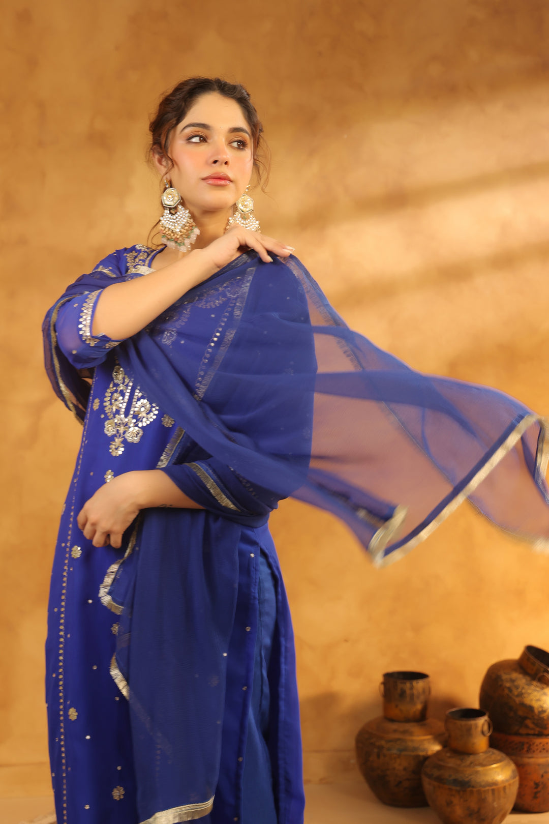 Riddhi Blue Georgette Suit Set