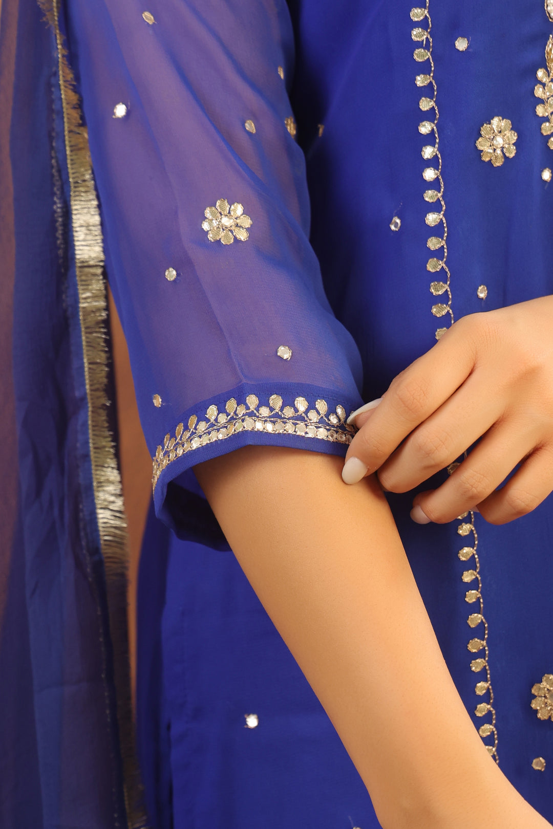 Riddhi Blue Georgette Suit Set