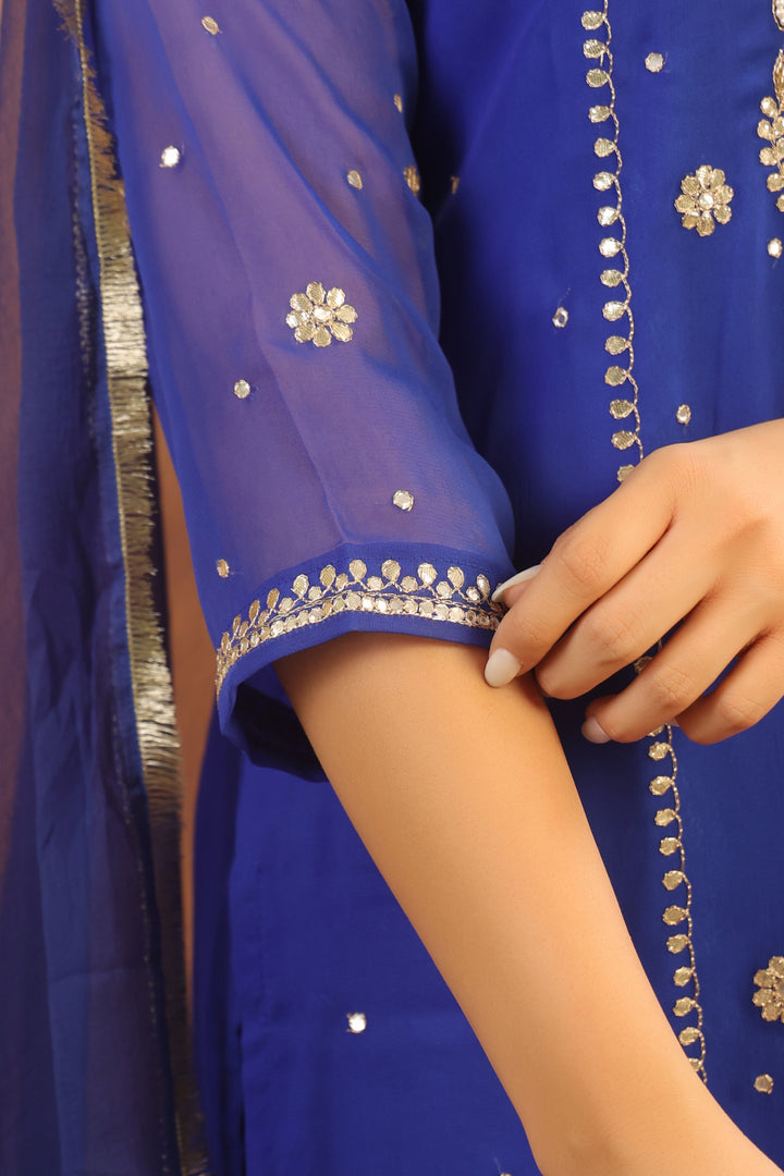 Riddhi Blue Georgette Suit Set