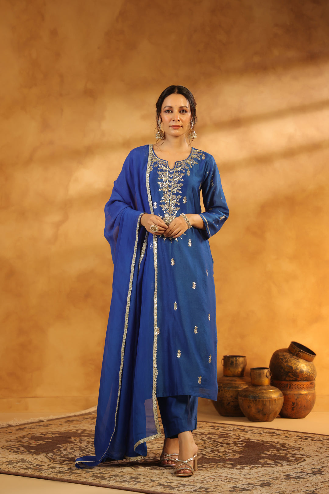 Shyla Blue chanderi suit set
