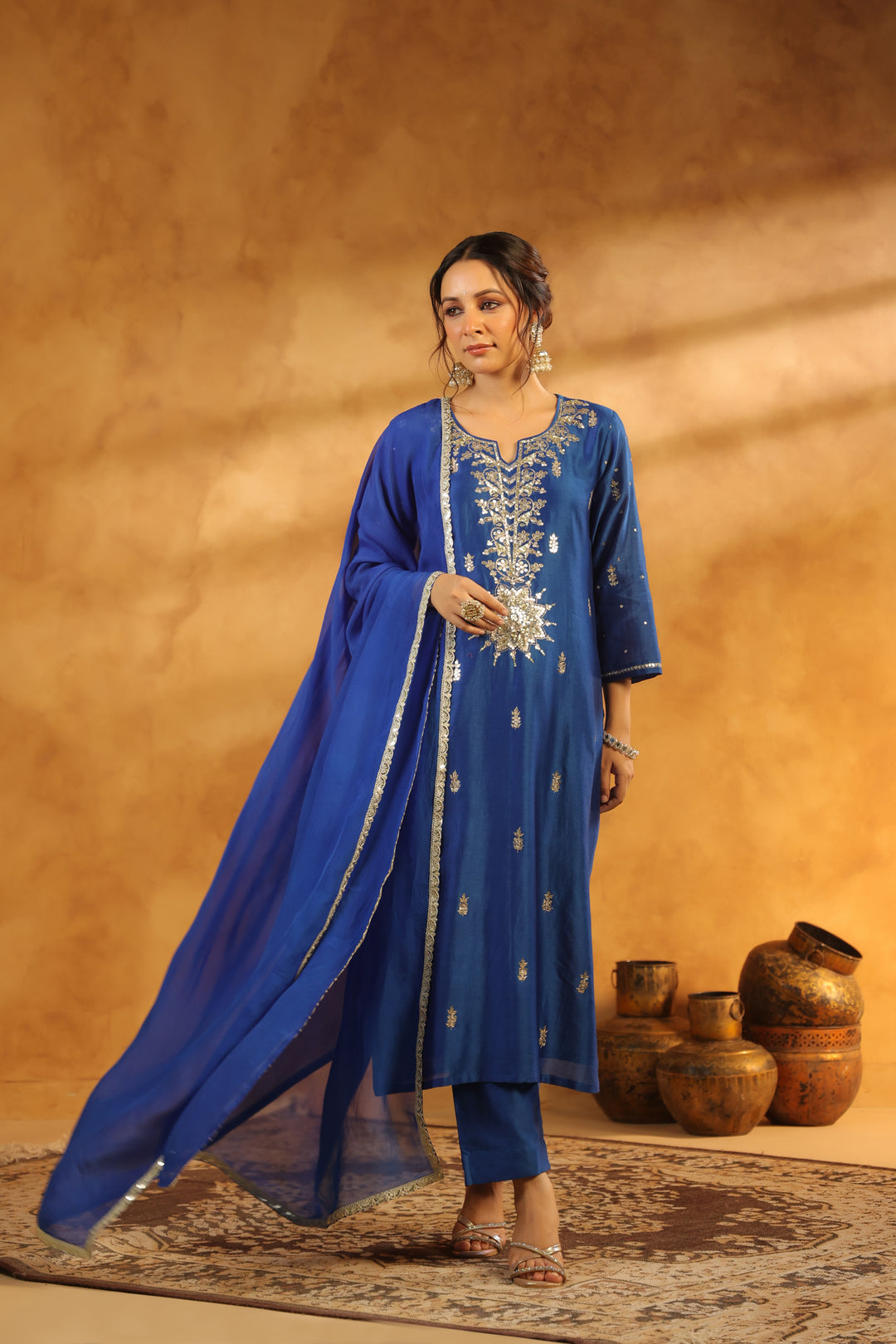 Shyla Blue chanderi suit set