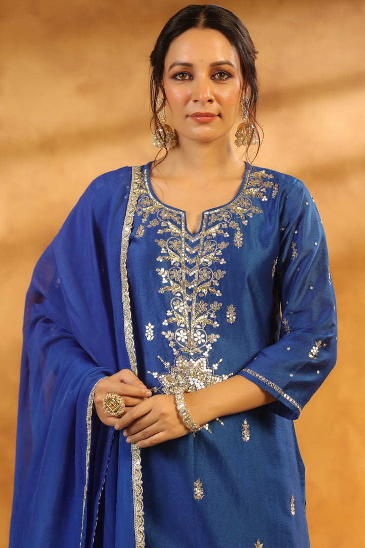 Shyla Blue chanderi suit set