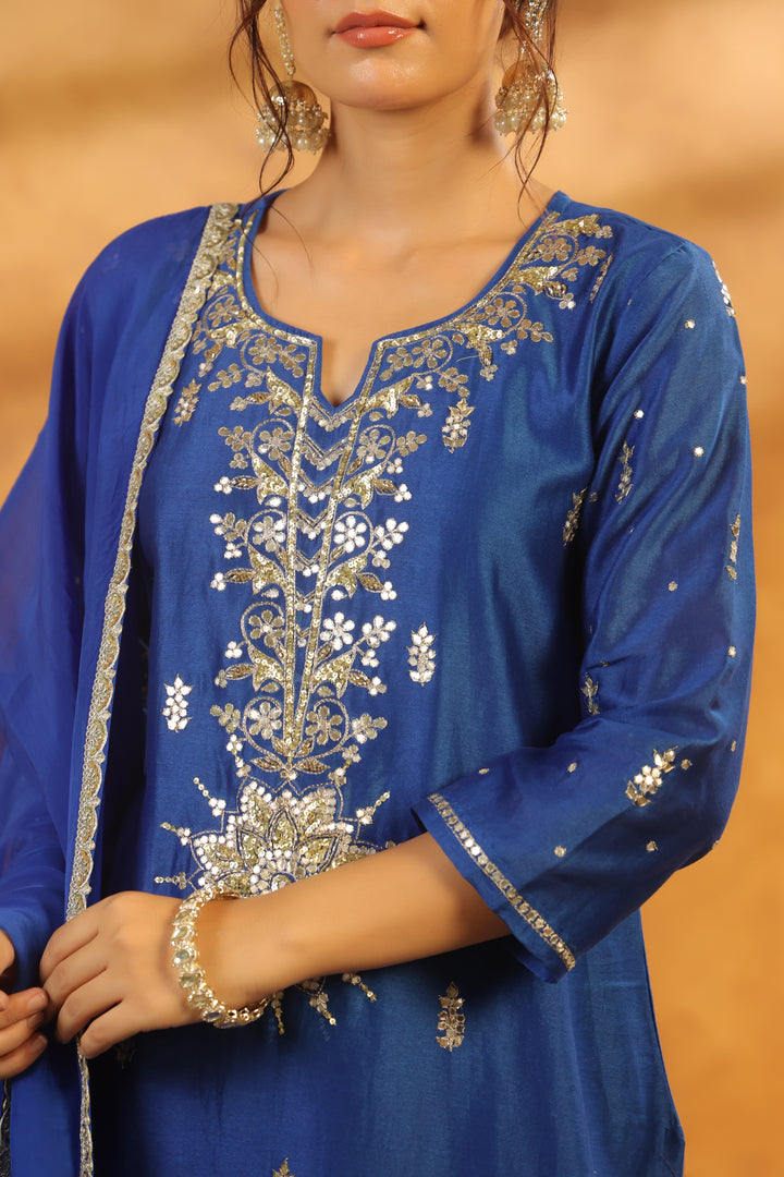 Shyla Blue chanderi suit set