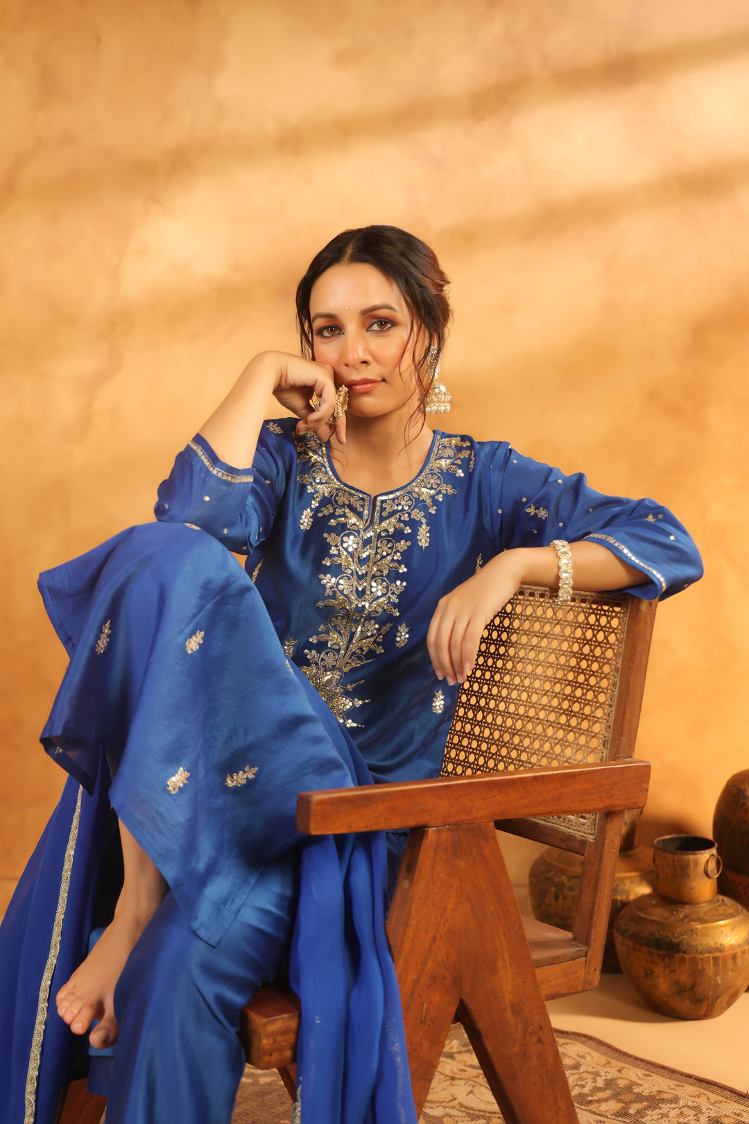 Shyla Blue chanderi suit set