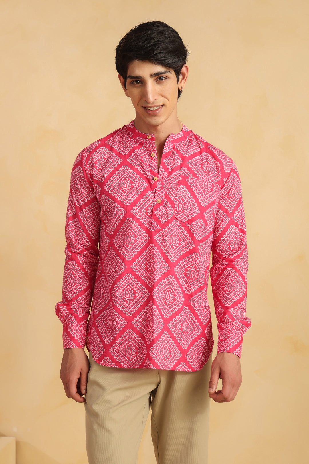 Pink Full Sleeve Shirt Kurta