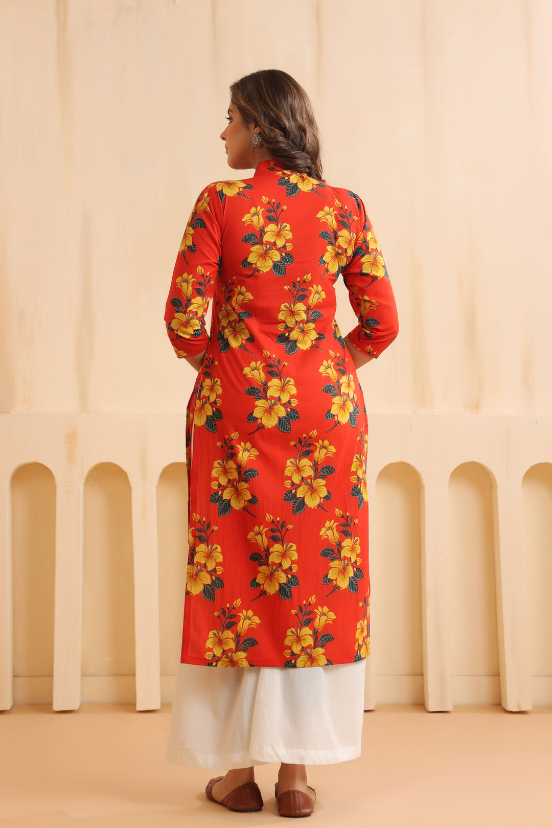 Rahi Red Cotton Kurta