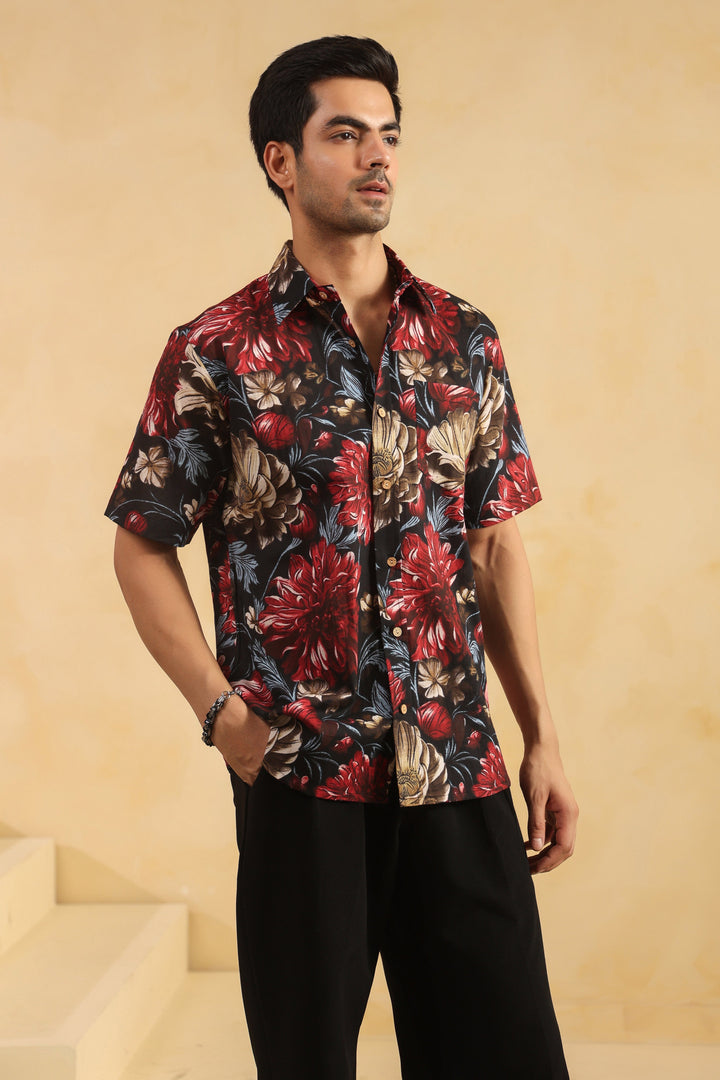 Black Regular Fit Cotton Shirt