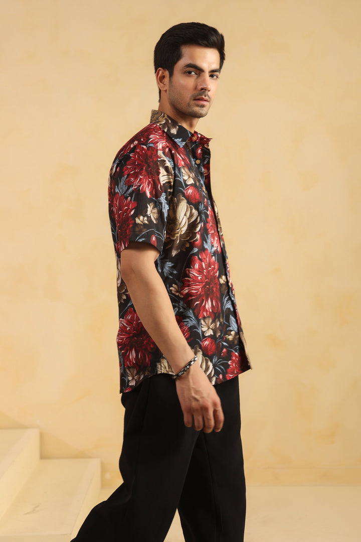 Black Regular Fit Cotton Shirt