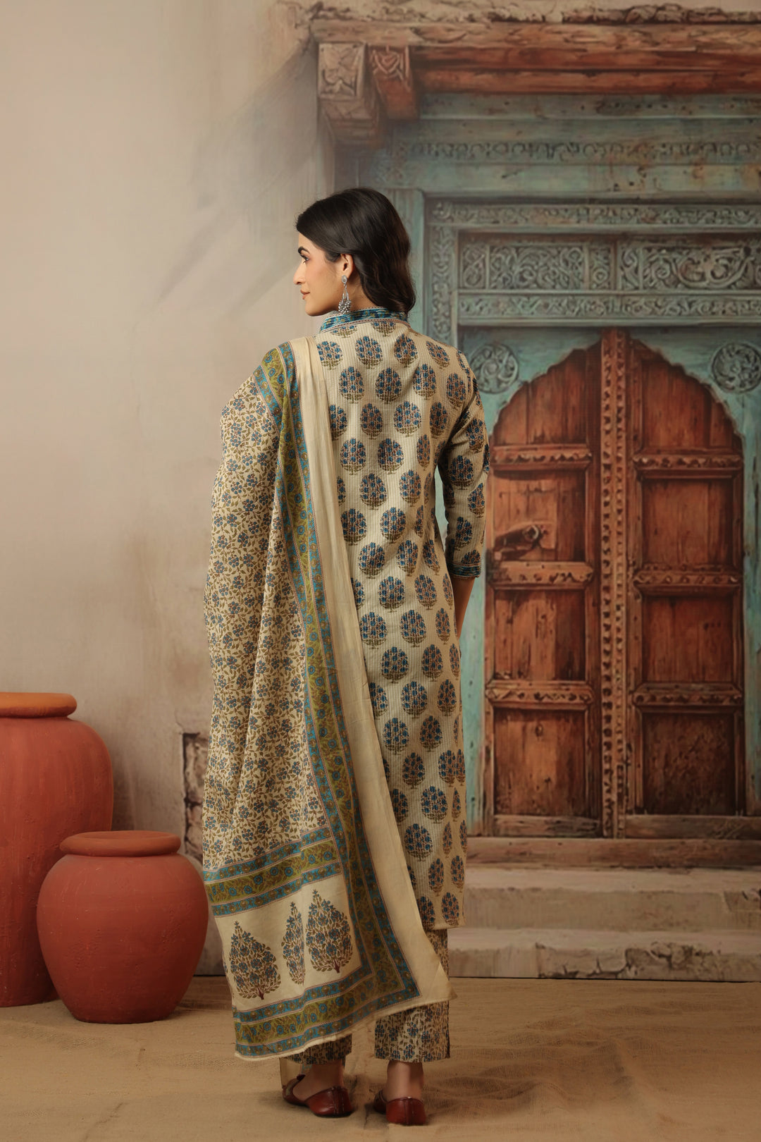 Sarika Blue Straight Suit Set