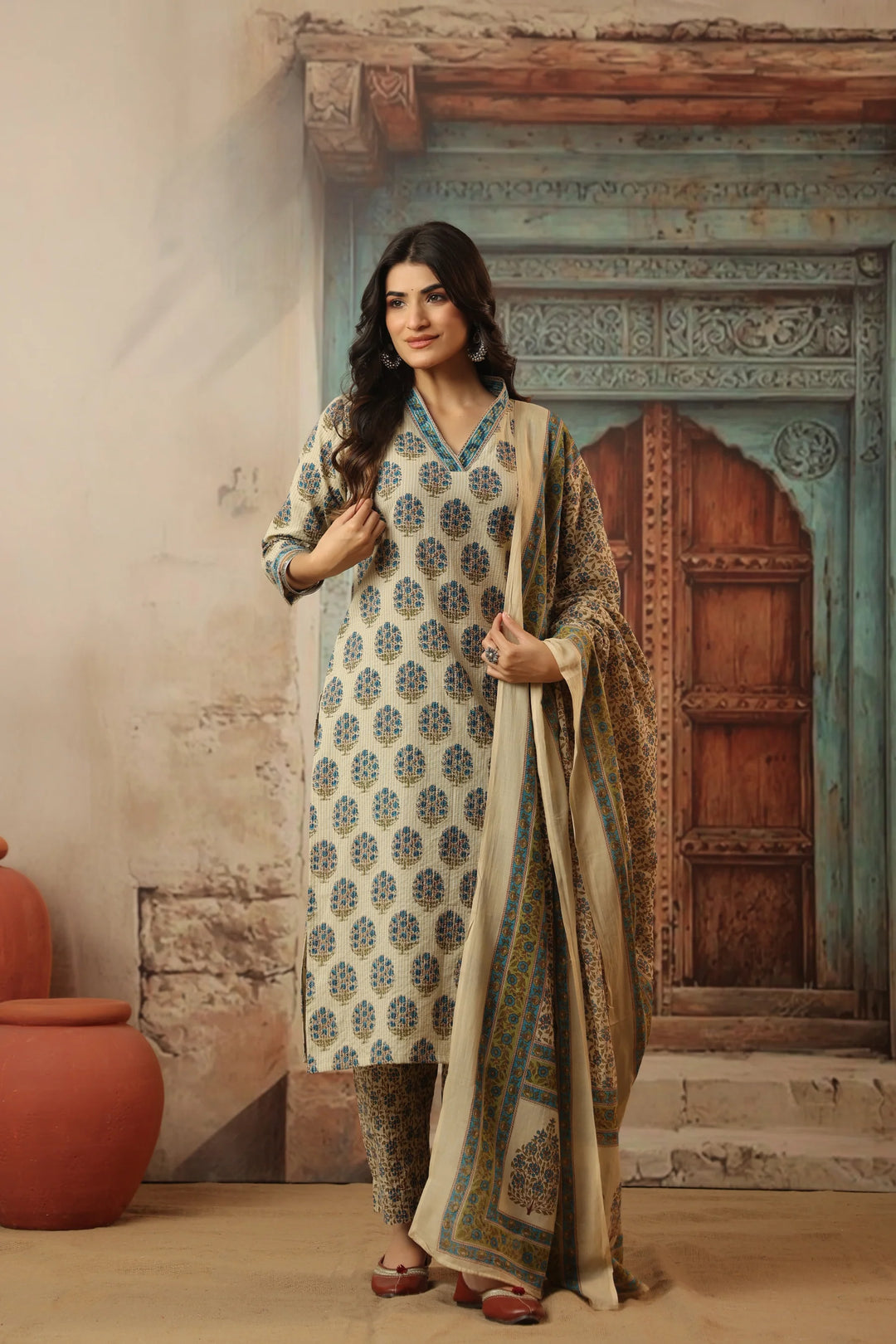 Unstitched - Sarika Blue Straight Suit Set