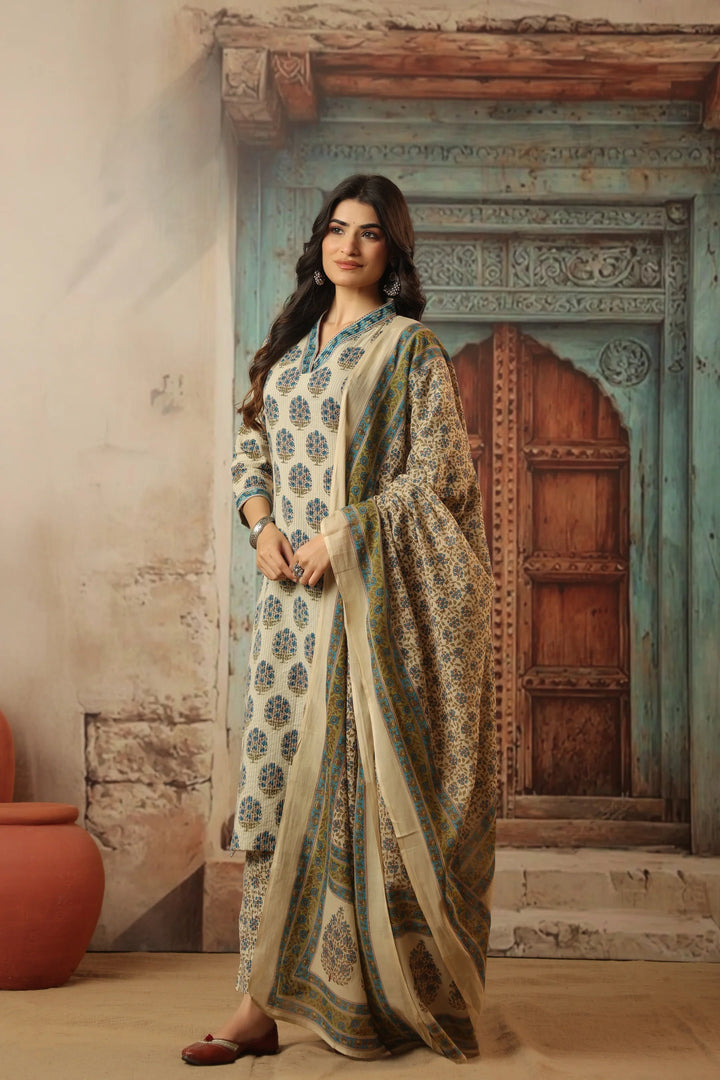 Unstitched - Sarika Blue Straight Suit Set