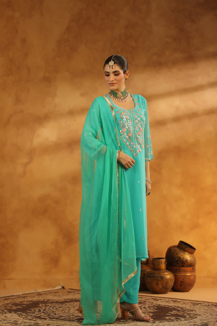 Tattva Mint Green Georgette Set