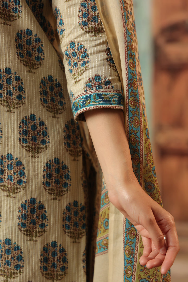 Sarika Blue Straight Suit Set