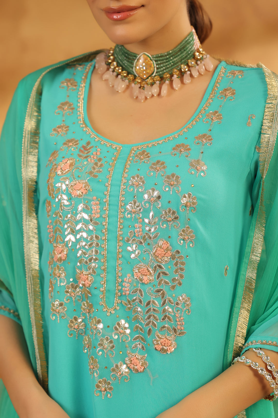 Tattva Mint Green Georgette Set