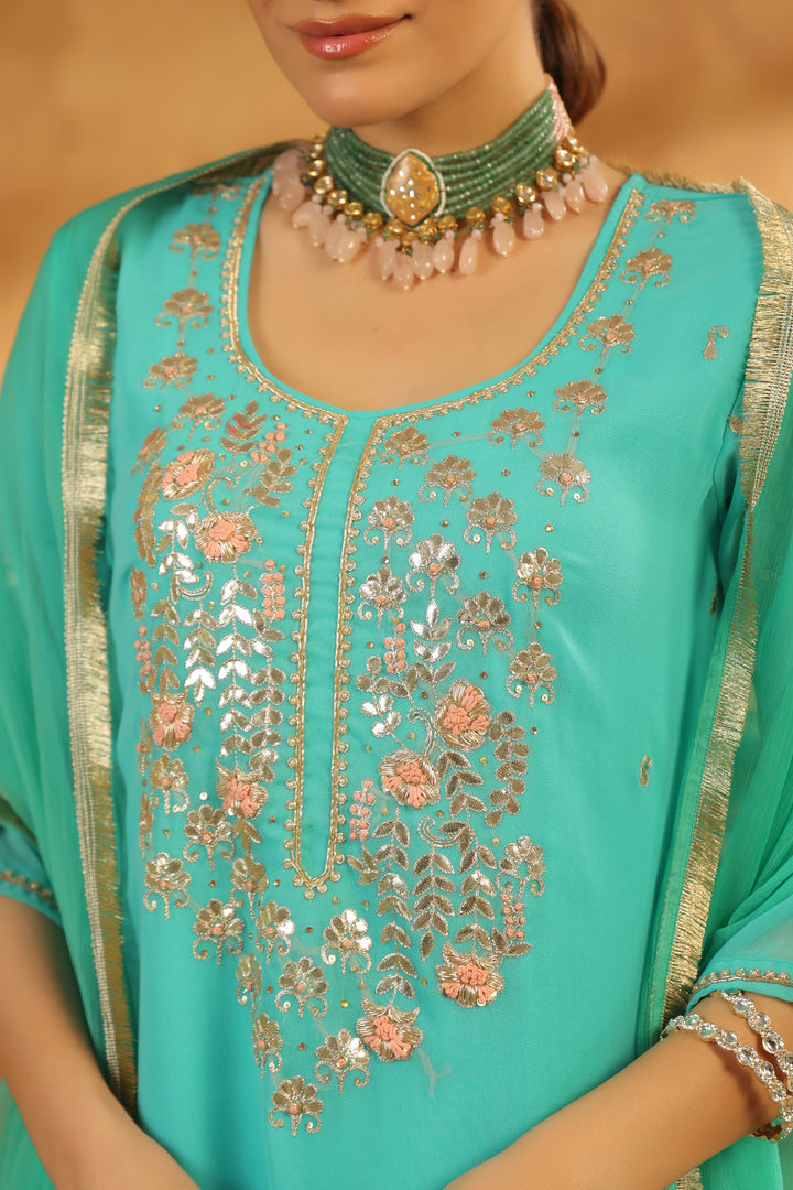 Tattva Mint Green Georgette Set
