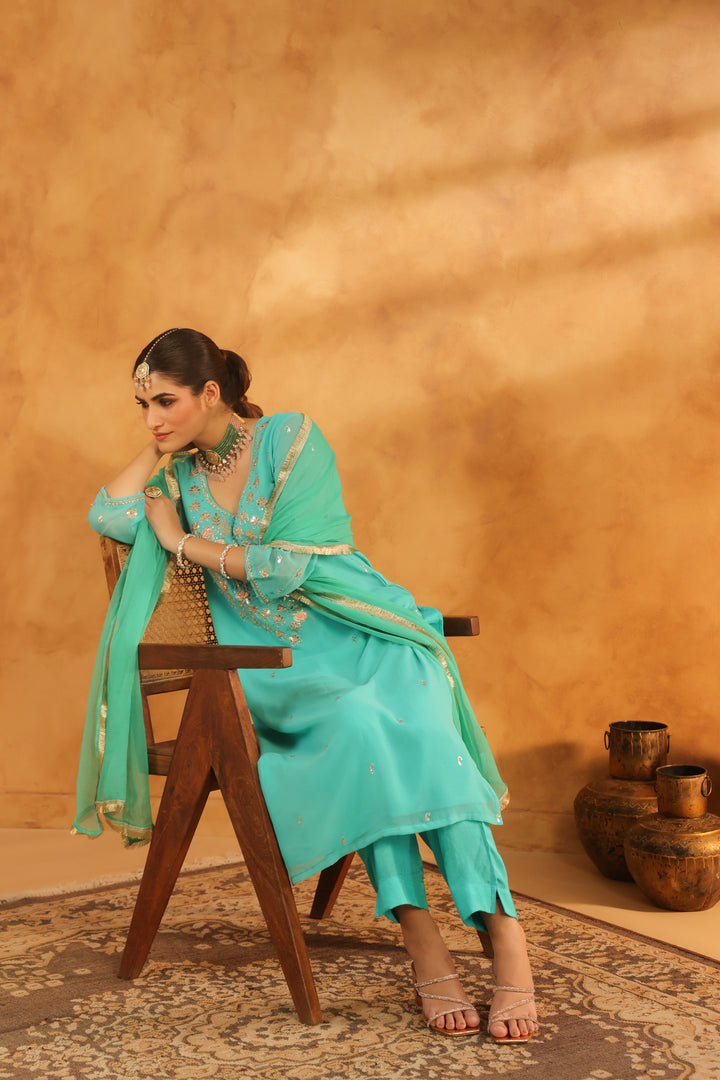 Tattva Mint Green Georgette Set