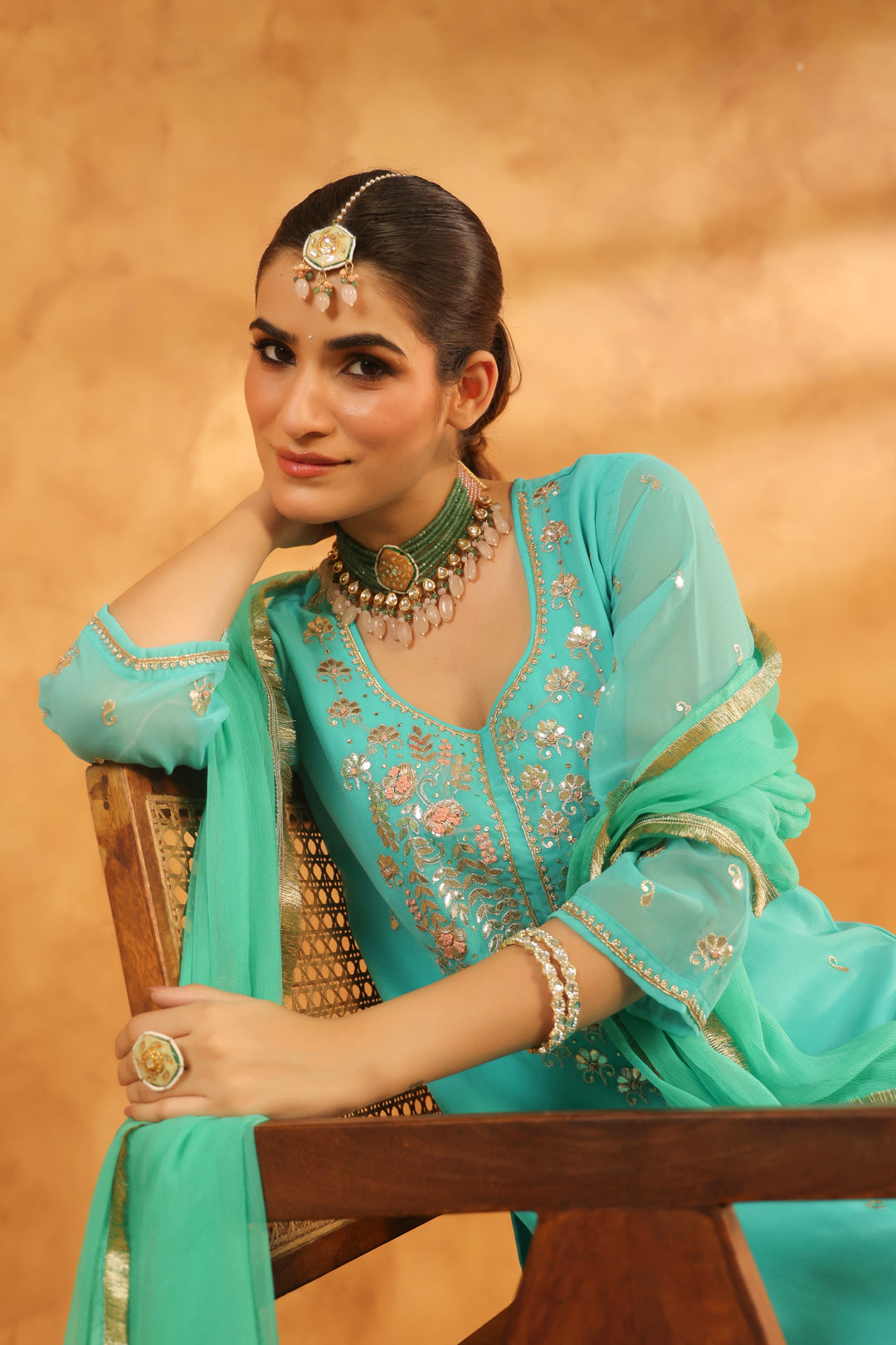 Tattva Mint Green Georgette Set