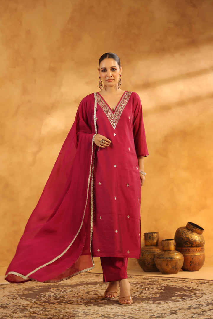 Vedika Rani Chanderi suit set