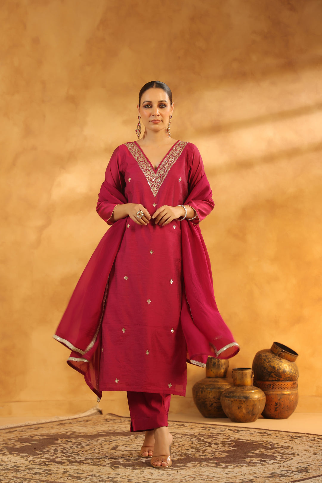 Vedika Rani Chanderi suit set