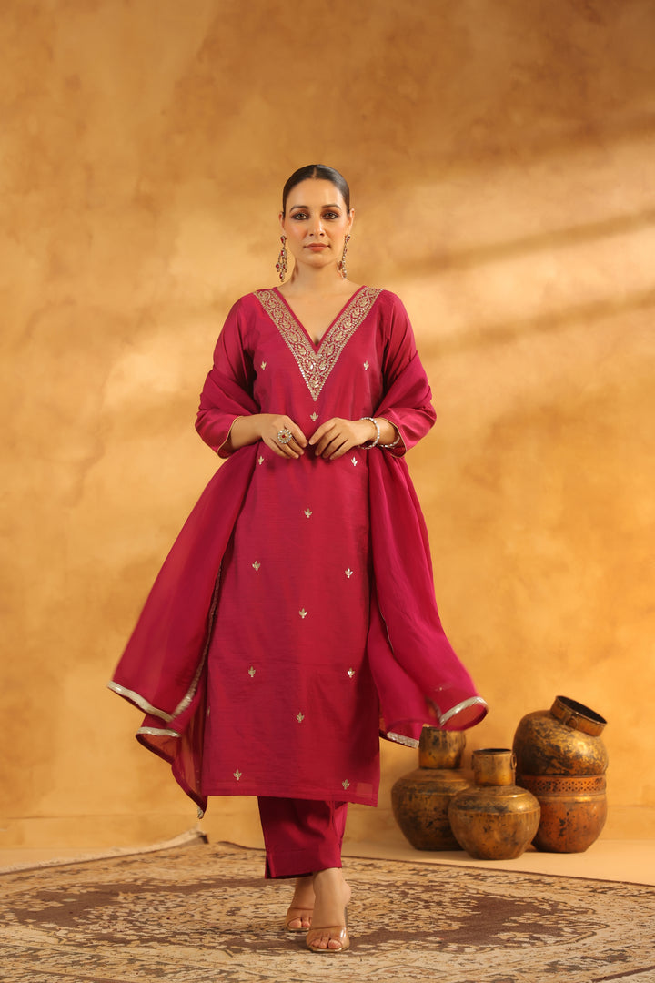 Vedika Rani Chanderi suit set