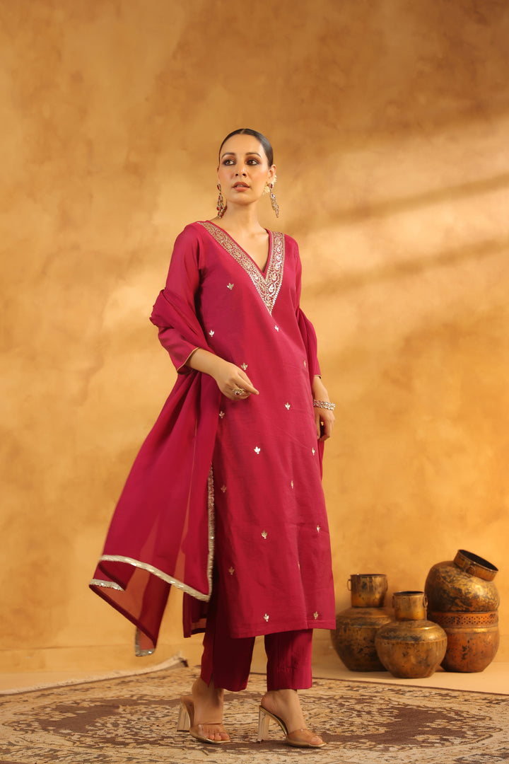 Vedika Rani Chanderi suit set