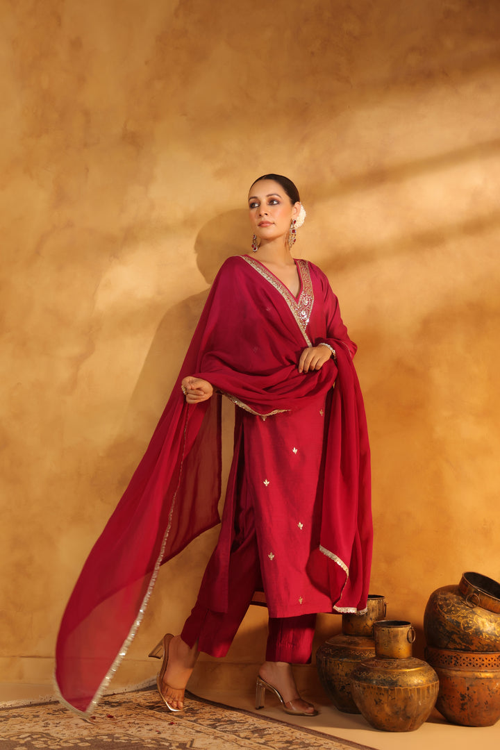 Vedika Rani Chanderi suit set