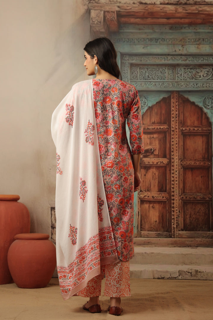 Navyaa Pink Cotton Suit Set
