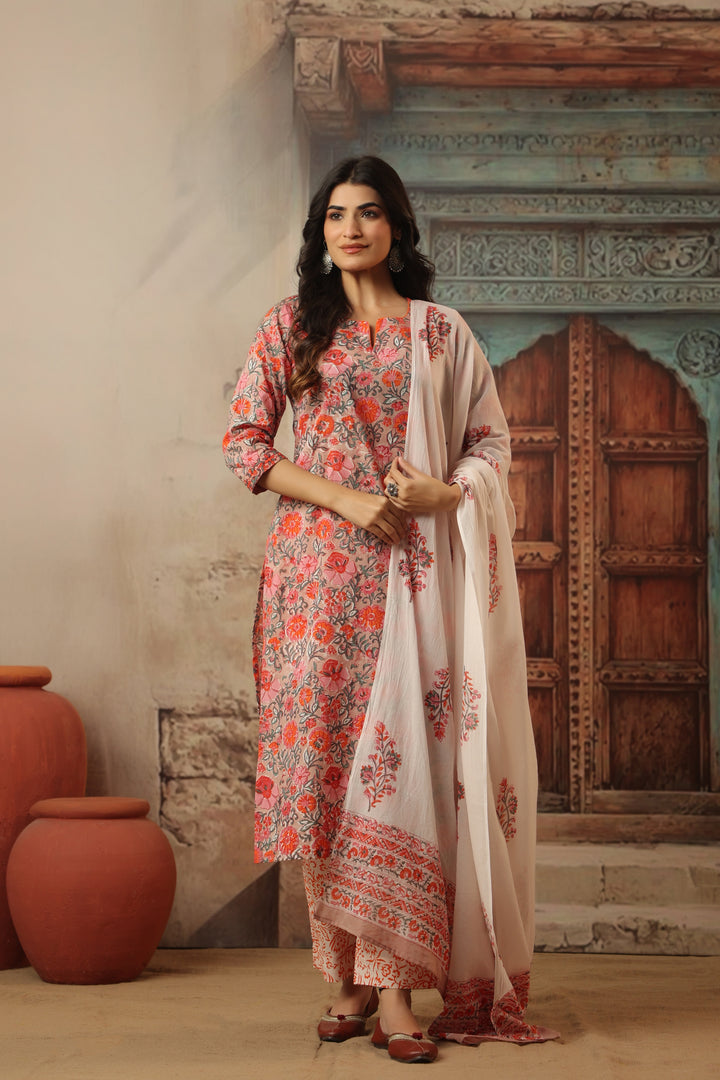 Navyaa Pink Cotton Suit Set