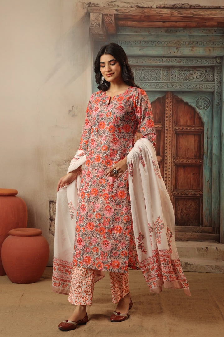 Navyaa Pink Cotton Suit Set