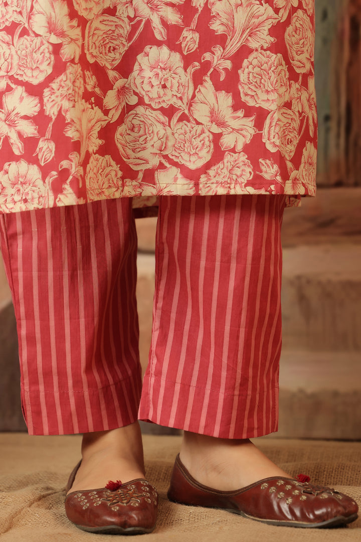 Vihani Pink Cotton Suit Set