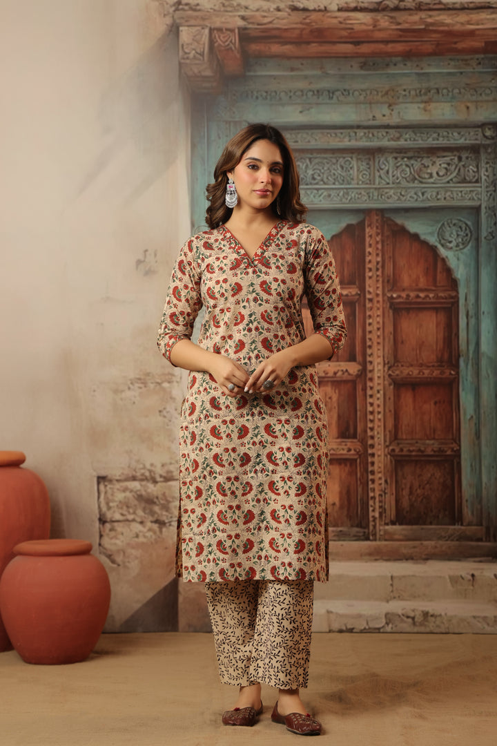 Shalini Cotton Bagru Suit Set