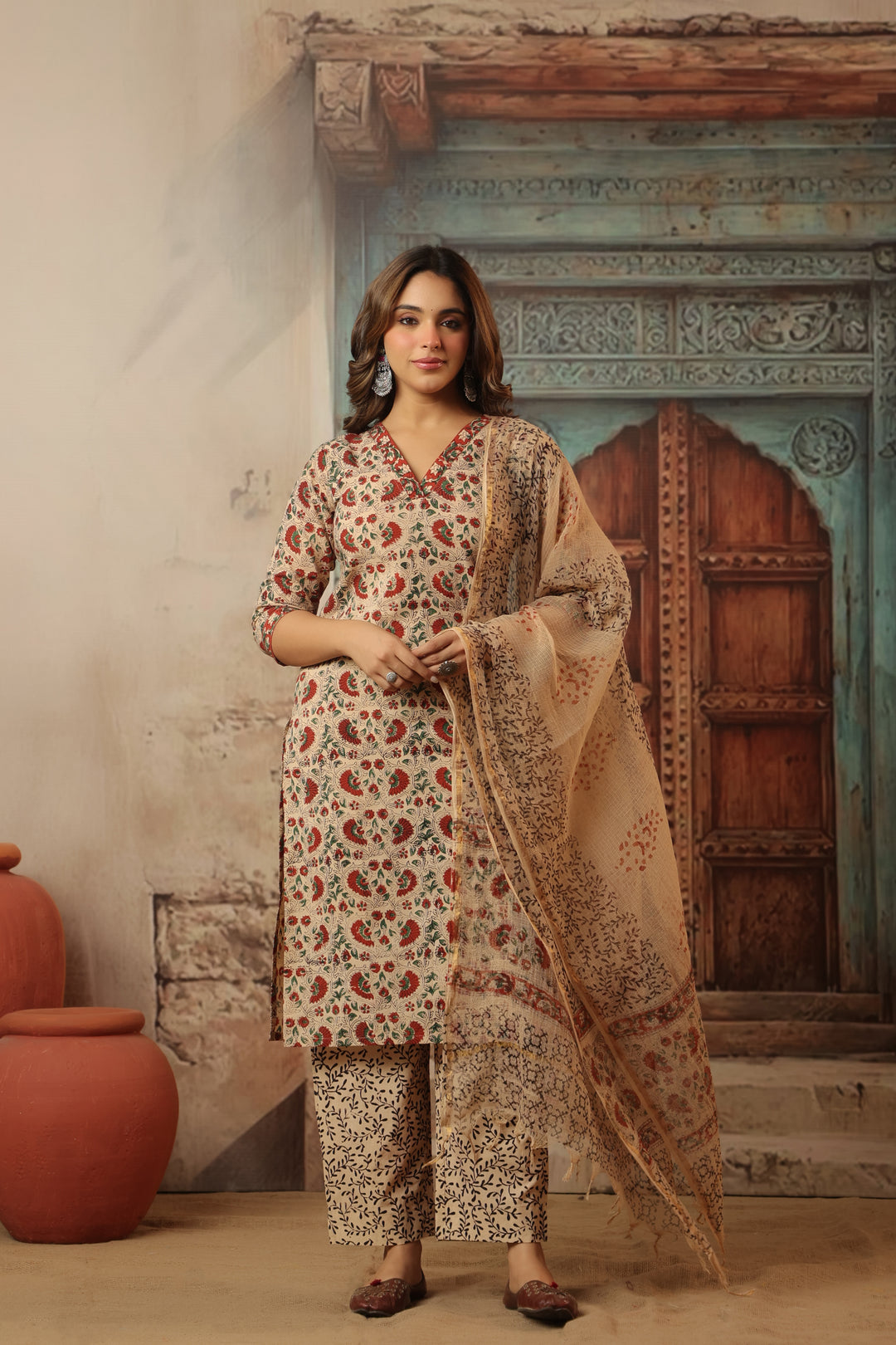 Shalini Cotton Bagru Suit Set