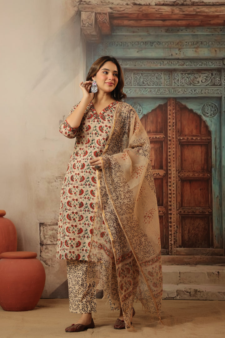 Shalini Cotton Bagru Suit Set