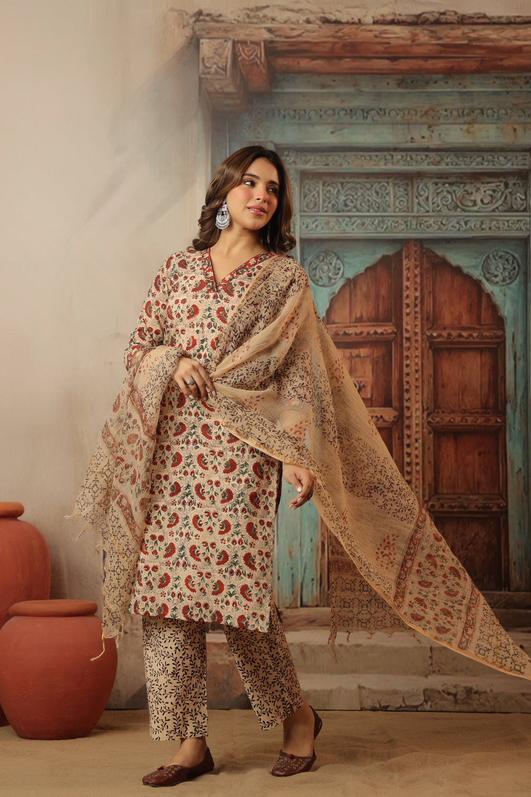 Shalini Cotton Bagru Suit Set