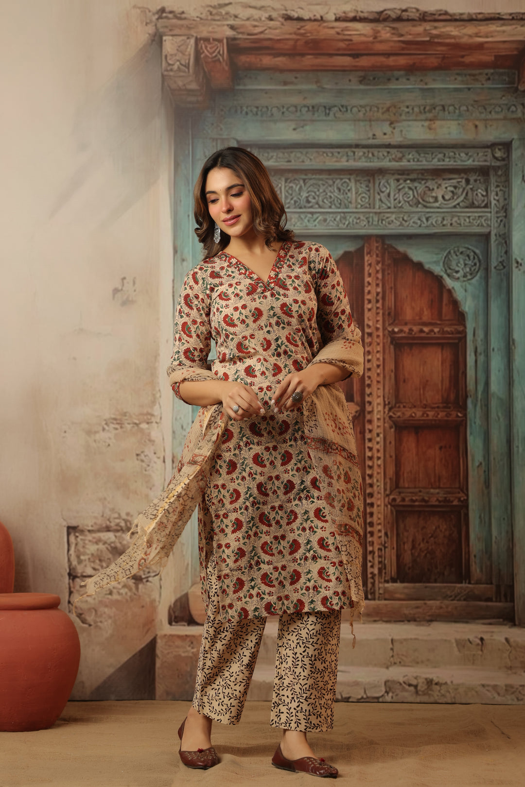 Shalini Cotton Bagru Suit Set