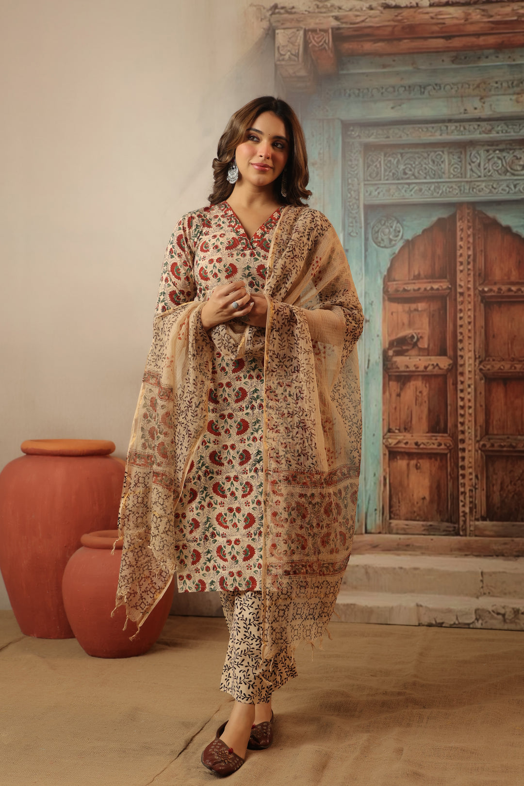 Shalini Cotton Bagru Suit Set