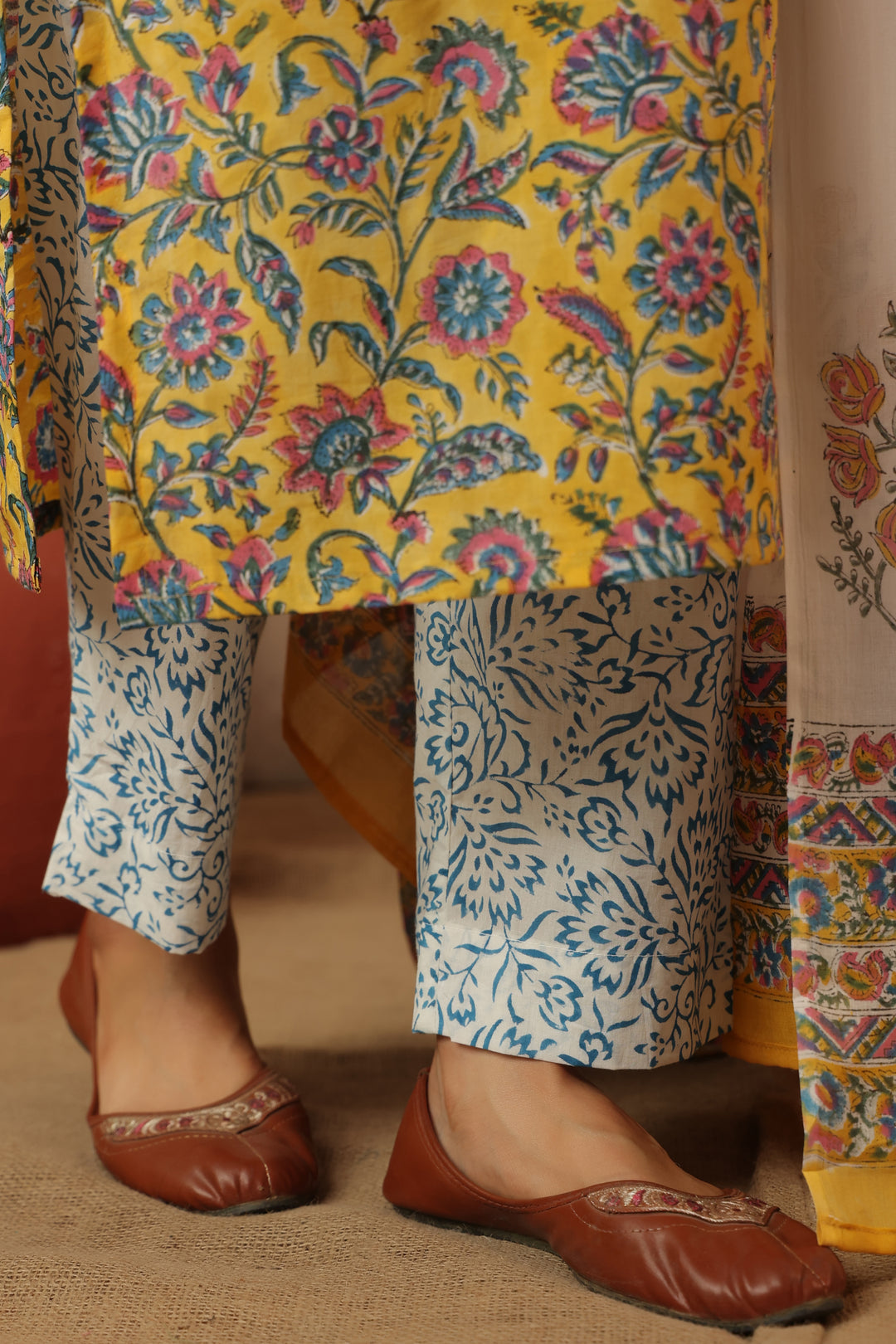 Muskaan Yellow Cotton Suit Set