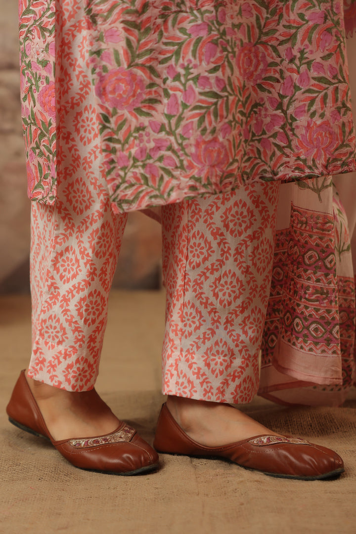 Shubhi Pink Cotton Suit Set