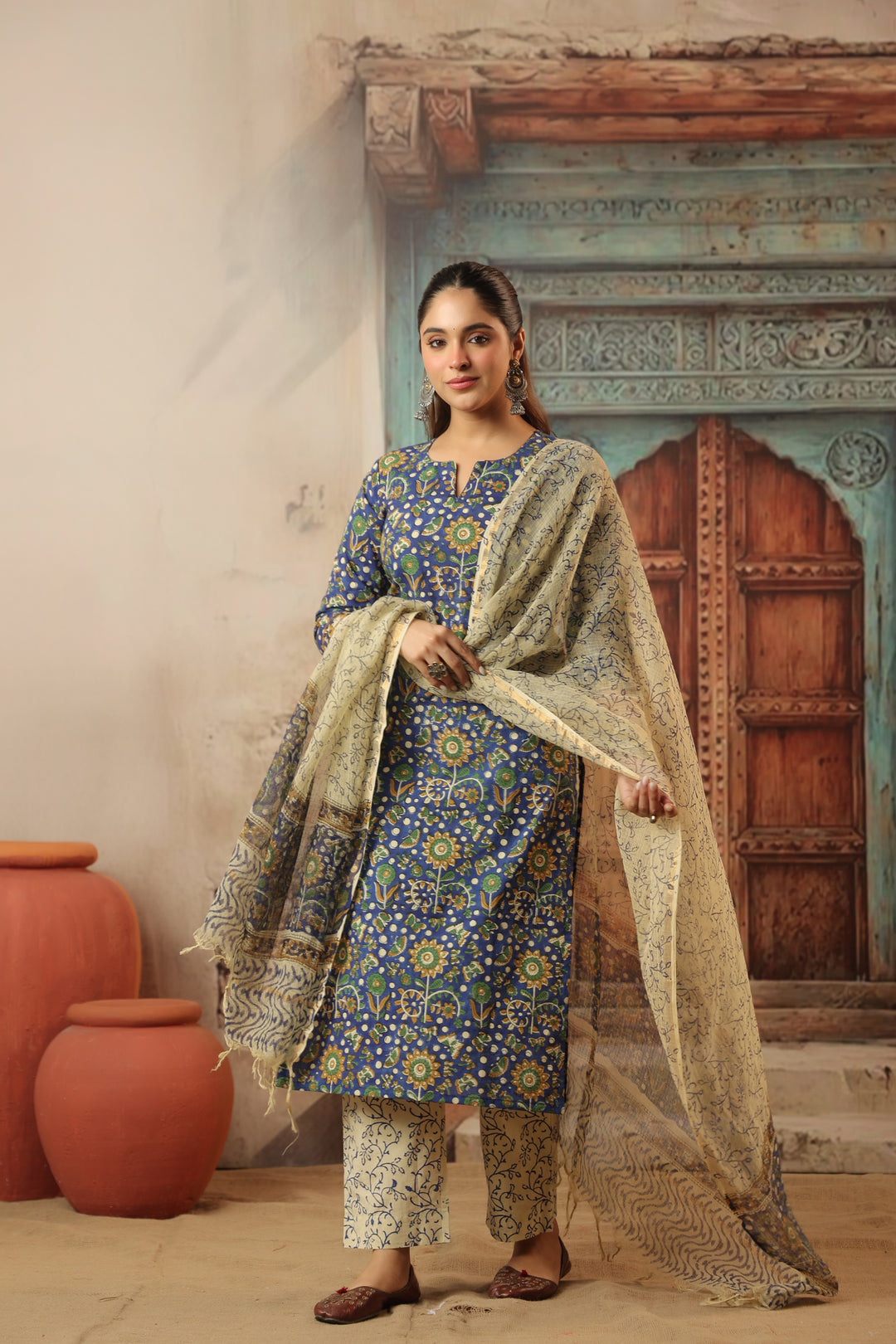 Surmayi Bagru Cotton Suit Set