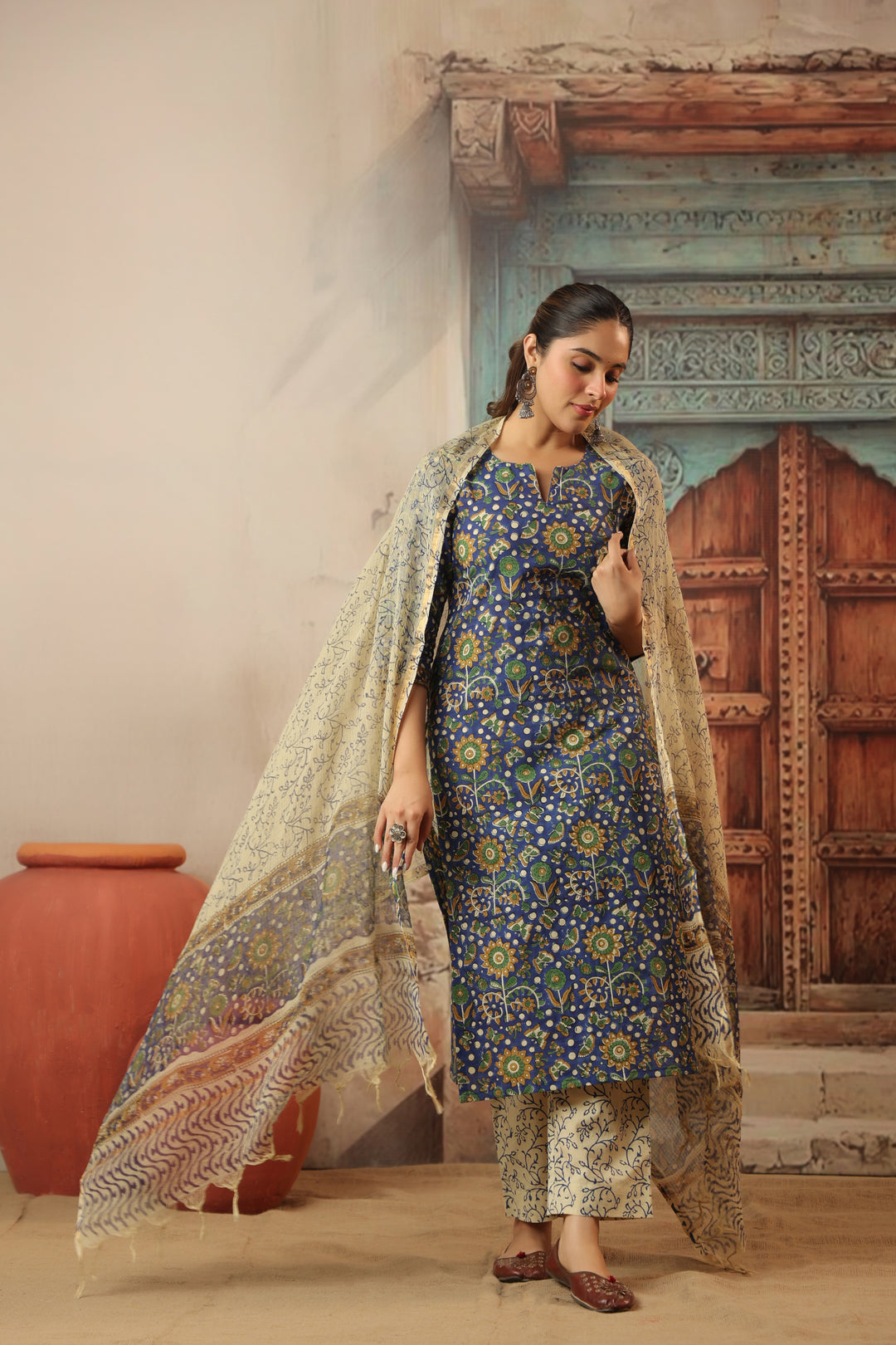Surmayi Bagru Cotton Suit Set