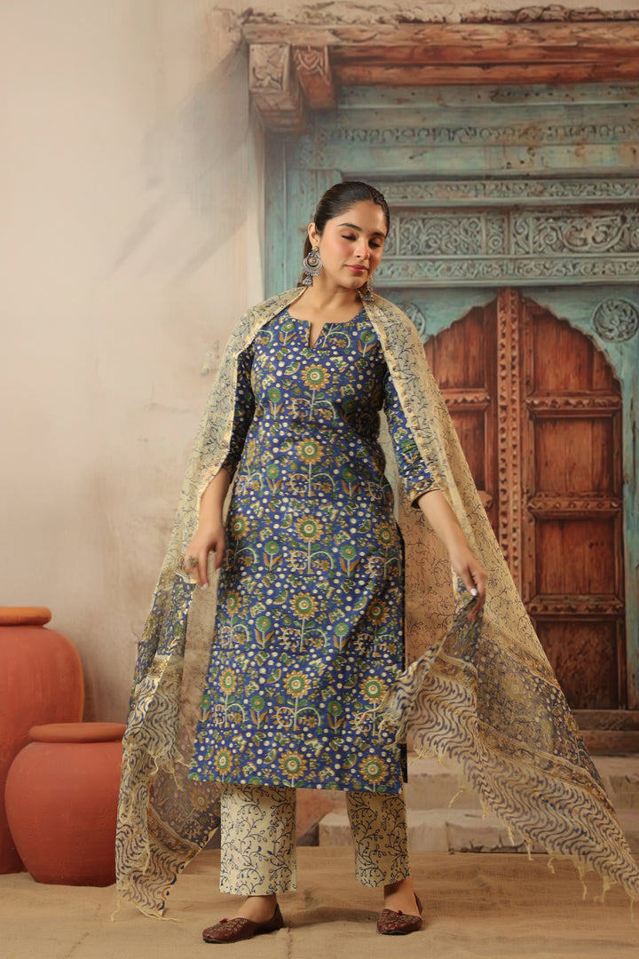 Surmayi Bagru Cotton Suit Set