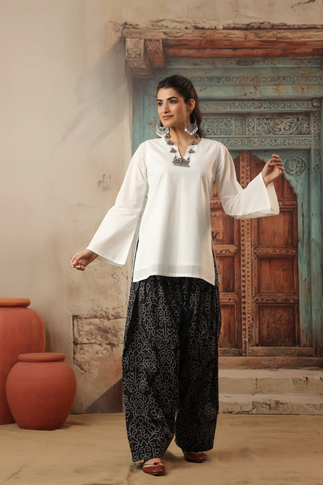 White Farshi Salwar Set